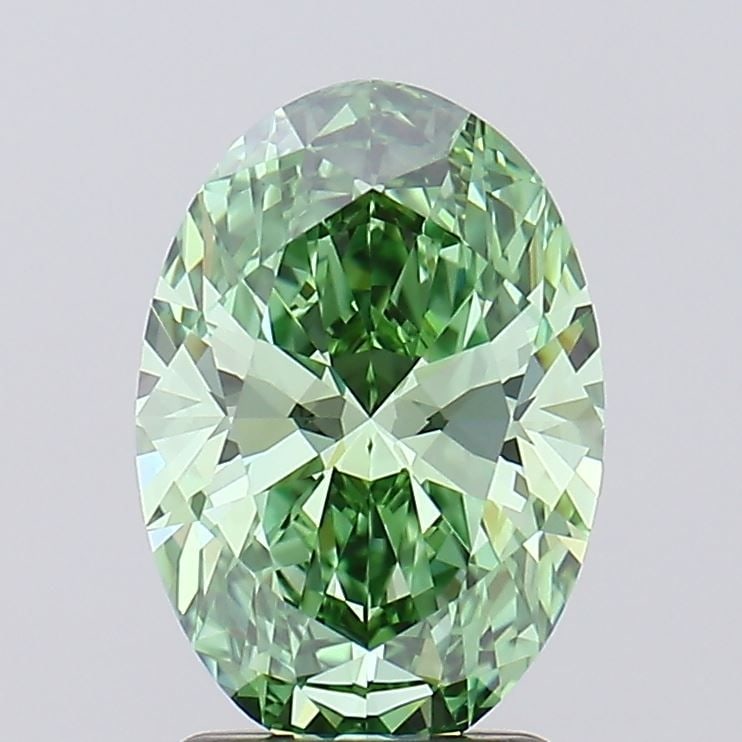 Loose Diamond - OVAL 2.07ct Fancy Vivid Green VVS1: Loose Diamond - OVAL 2.07ct Fancy Vivid Green VVS1 Source: This is a real non-mined Diamond that has been grown in a lab Shape: OVAL Carats: 2.07 Color: Fancy Vivid Green Certification: IGI Video: