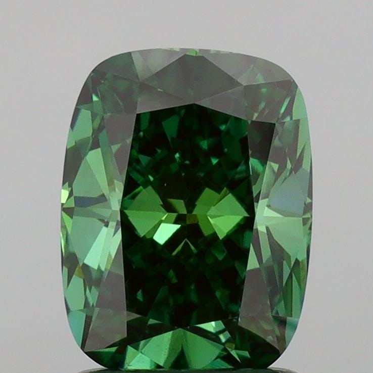 Loose Diamond - CUSHION MODIFIED 1.5ct Fancy Vivid Green VS1: Loose Diamond - CUSHION MODIFIED 1.5ct Fancy Vivid Green VS1 Source: This is a real non-mined Diamond that has been grown in a lab Shape: CUSHION MODIFIED Carats: 1.5 Color: Fancy Vivid Green Certific