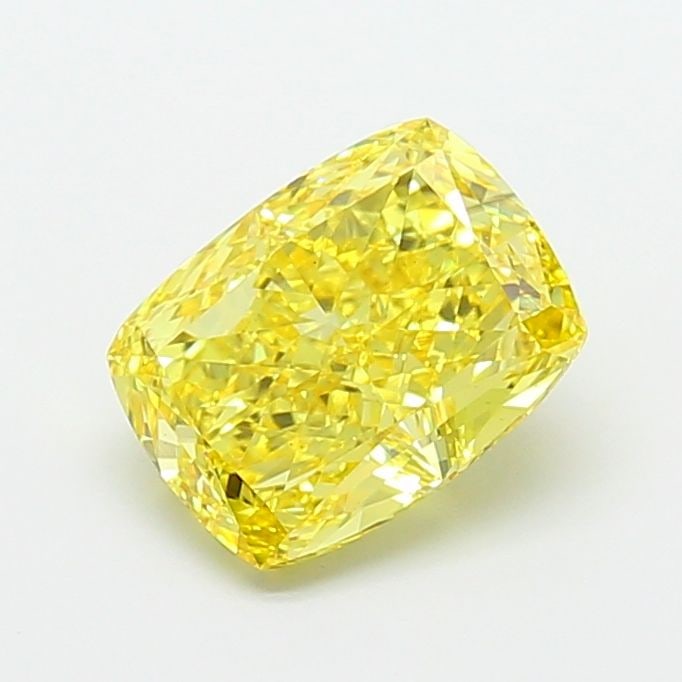 Loose Diamond - CUSHION MODIFIED 2.7ct Fancy Vivid Yellow VS1: Loose Diamond - CUSHION MODIFIED 2.7ct Fancy Vivid Yellow VS1 Source: This is a real non-mined Diamond that has been grown in a lab Shape: CUSHION MODIFIED Carats: 2.7 Color: Fancy Vivid Yellow Certif