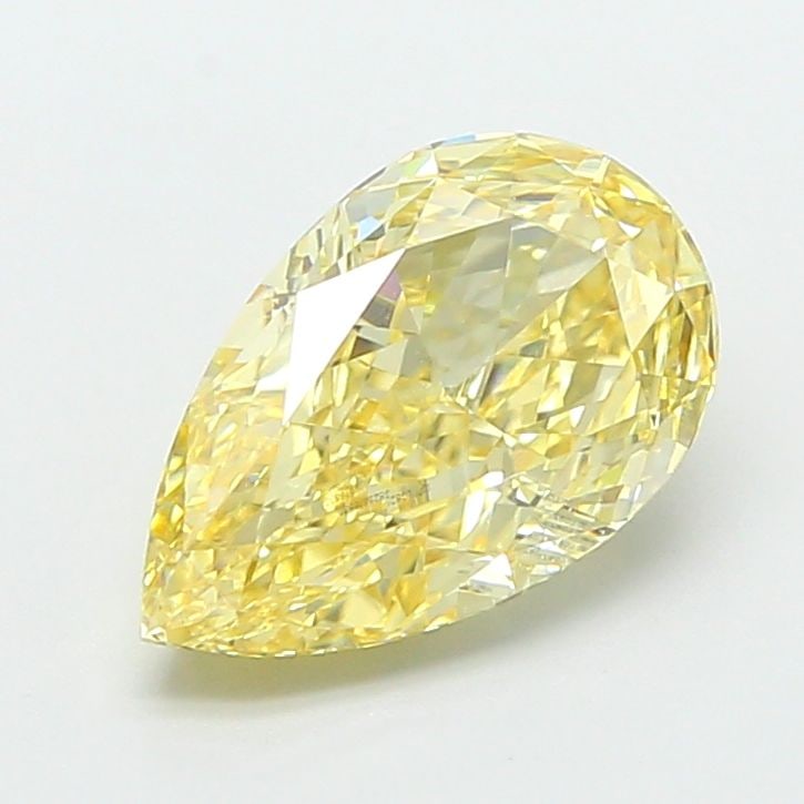 Loose Diamond - PEAR 2.08ct Fancy Yellow VVS2: Loose Diamond - PEAR 2.08ct Fancy Yellow VVS2 Source: This is a real non-mined Diamond that has been grown in a lab Shape: PEAR Carats: 2.08 Color: Fancy Yellow Certification: IGI Video: