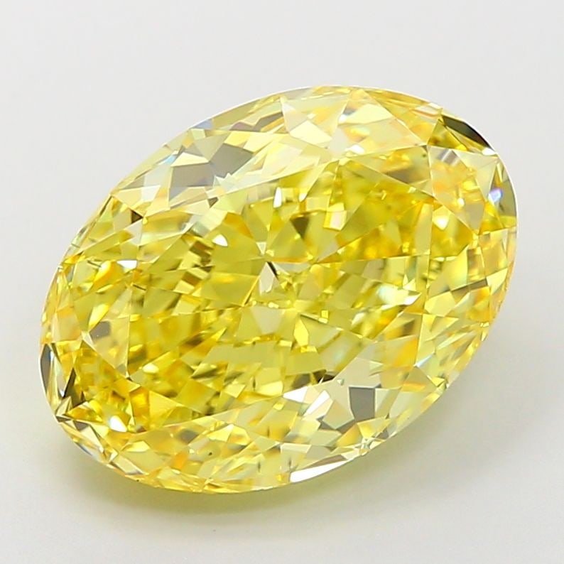 Loose Diamond - OVAL 5.54ct Fancy Vivid Yellow VS2: Loose Diamond - OVAL 5.54ct Fancy Vivid Yellow VS2 Source: This is a real non-mined Diamond that has been grown in a lab Shape: OVAL Carats: 5.54 Color: Fancy Vivid Yellow Certification: IGI Video: