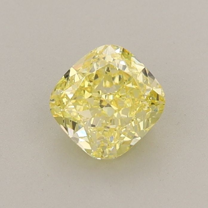 Loose Diamond - CUSHION MODIFIED 0.67ct Fancy Vivid Yellow VVS2: Loose Diamond - CUSHION MODIFIED 0.67ct Fancy Vivid Yellow VVS2 Source: This is a real non-mined Diamond that has been grown in a lab Shape: CUSHION MODIFIED Carats: 0.67 Color: Fancy Vivid Yellow Cer