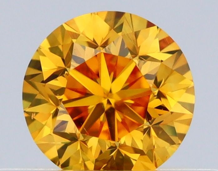 Loose Diamond - ROUND 0.29ct Fancy Vivid Orangey Yellow VS2: Loose Diamond - ROUND 0.29ct Fancy Vivid Orangey Yellow VS2 Source: Natural Shape: ROUND Carats: 0.29 Color: Fancy Vivid Orangey Yellow Certification: GIA Video: