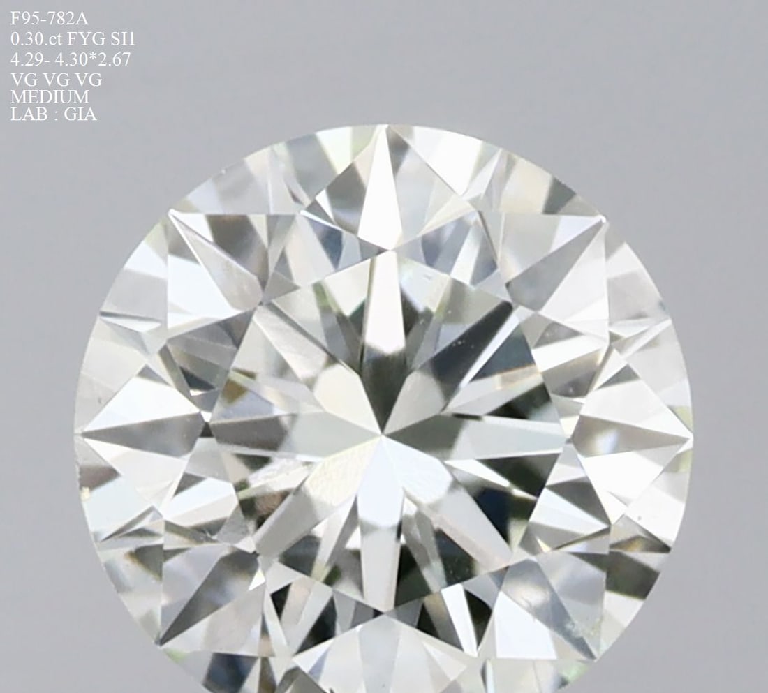 Loose Diamond - ROUND 0.3ct Faint Yellow Green SI1: Loose Diamond - ROUND 0.3ct Faint Yellow Green SI1 Source: Natural Shape: ROUND Carats: 0.3 Color: Faint Yellow Green Certification: GIA Video: