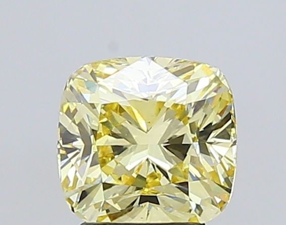 Loose Diamond - CUSHION MODIFIED 3.27ct Fancy Light Yellow VS1: Loose Diamond - CUSHION MODIFIED 3.27ct Fancy Light Yellow VS1 Source: This is a real non-mined Diamond that has been grown in a lab Shape: CUSHION MODIFIED Carats: 3.27 Color: Fancy Light Yellow Cert