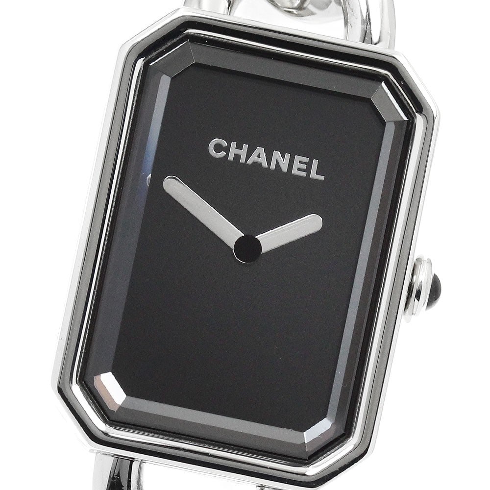 CHANEL Premiere H3250 womens quartz wristwatch black dial: CHANEL Premiere H3250 womens quartz wristwatch black dial CHANEL Premiere women's wristwatch with a quartz movement and black dial. This Swiss-made watch features a stainless steel case and stainless 