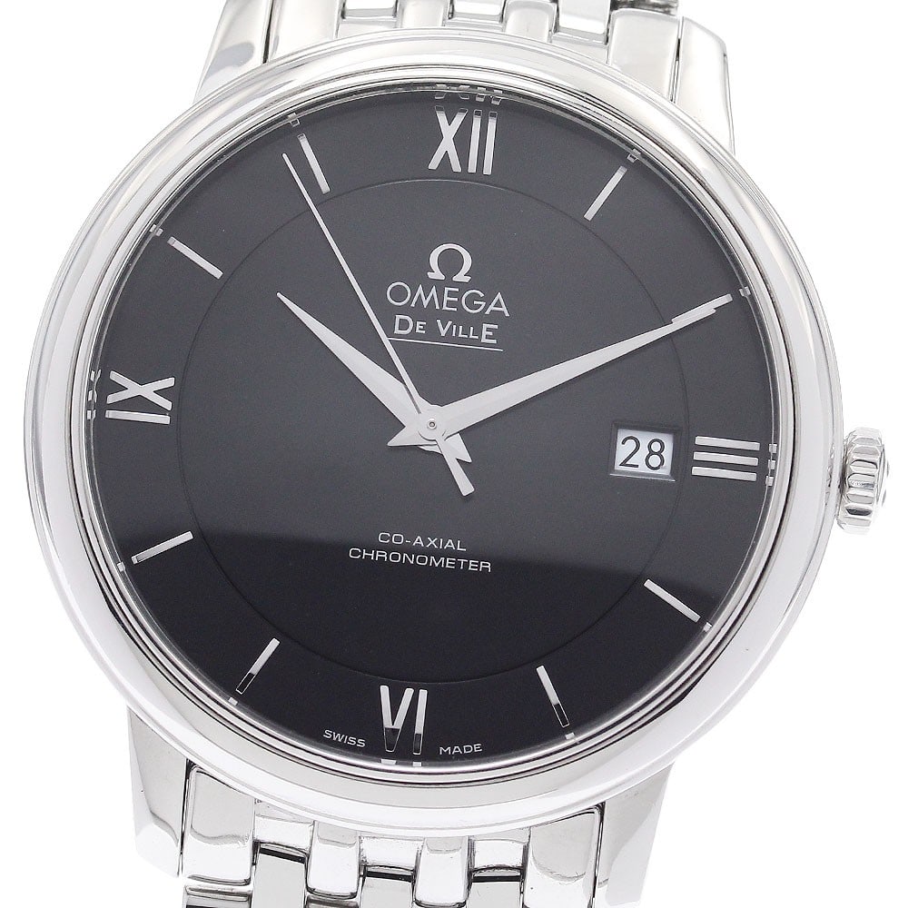 OMEGA De Ville Prestige Co-Axial Automatic Date Watch 424.10.40.20.01.001: OMEGA De Ville Prestige Co-Axial Automatic Date Watch 424.10.40.20.01.001 Omega De Ville Prestige Co-Axial wristwatch with a black dial, automatic movement, and date display. This men's watch features