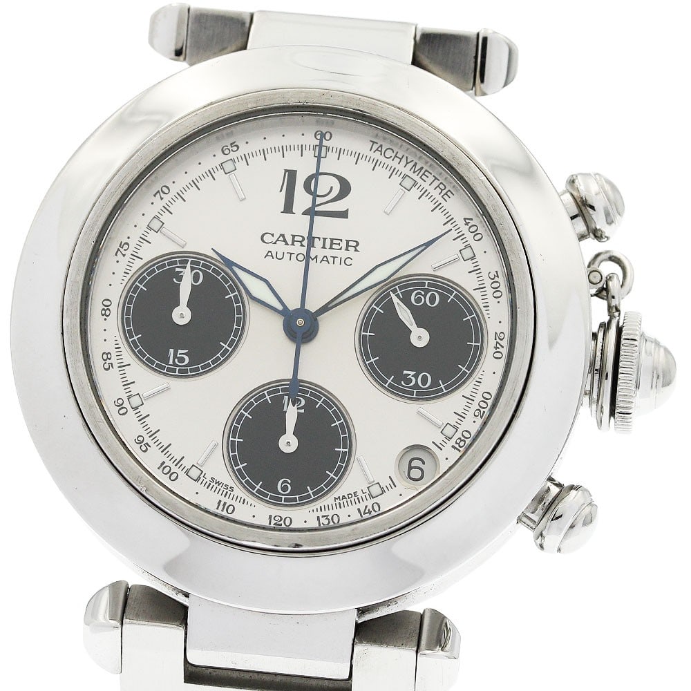 Cartier Pasha C W31048M7 Automatic Chronograph Date Wristwatch: Cartier Pasha C W31048M7 Automatic Chronograph Date Wristwatch Cartier Pasha C automatic wristwatch with chronograph, date, and small seconds functions. This unisex model features a stainless steel ca