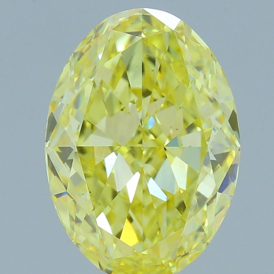 Loose Diamond - OVAL 4.02ct Fancy Vivid Yellow VS1: Loose Diamond - OVAL 4.02ct Fancy Vivid Yellow VS1 Source: This is a real non-mined Diamond that has been grown in a lab Shape: OVAL Carats: 4.02 Color: Fancy Vivid Yellow Certification: IGI Video: