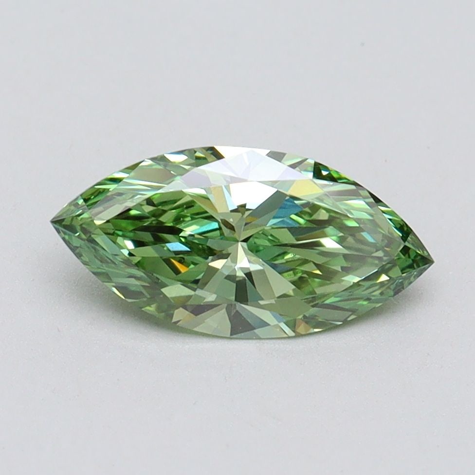 Loose Diamond - MARQUISE 1.0ct Fancy Vivid Green VVS2: Loose Diamond - MARQUISE 1.0ct Fancy Vivid Green VVS2 Source: This is a real non-mined Diamond that has been grown in a lab Shape: MARQUISE Carats: 1.0 Color: Fancy Vivid Green Certification: IGI Vide