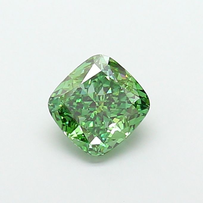 Loose Diamond - CUSHION MODIFIED 2.5ct Fancy Vivid Green VS1: Loose Diamond - CUSHION MODIFIED 2.5ct Fancy Vivid Green VS1 Source: This is a real non-mined Diamond that has been grown in a lab Shape: CUSHION MODIFIED Carats: 2.5 Color: Fancy Vivid Green Certific