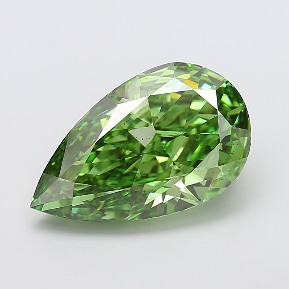 Loose Diamond - PEAR 7.04ct Fancy Vivid Green VS2: Loose Diamond - PEAR 7.04ct Fancy Vivid Green VS2 Source: This is a real non-mined Diamond that has been grown in a lab Shape: PEAR Carats: 7.04 Color: Fancy Vivid Green Certification: IGI Video: