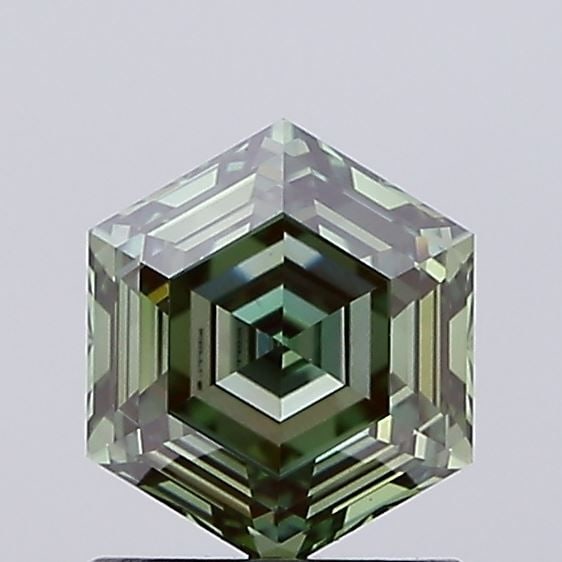 Loose Diamond - HEXAGONAL 1.06ct Fancy Vivid Green VVS2: Loose Diamond - HEXAGONAL 1.06ct Fancy Vivid Green VVS2 Source: This is a real non-mined Diamond that has been grown in a lab Shape: HEXAGONAL Carats: 1.06 Color: Fancy Vivid Green Certification: IGI 
