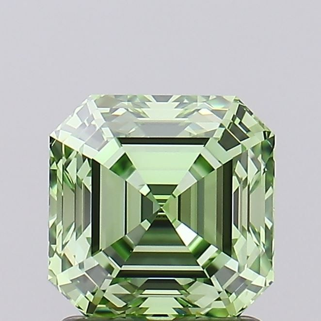 Loose Diamond - ASSCHER 1.51ct Fancy Vivid Green VS2: Loose Diamond - ASSCHER 1.51ct Fancy Vivid Green VS2 Source: This is a real non-mined Diamond that has been grown in a lab Shape: ASSCHER Carats: 1.51 Color: Fancy Vivid Green Certification: IGI Video