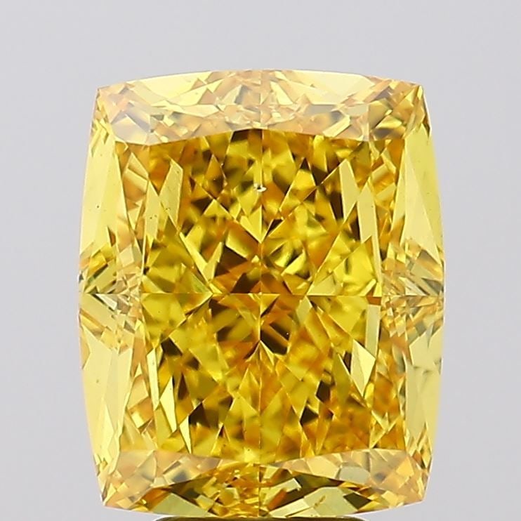 Loose Diamond - CUSHION MODIFIED 6.58ct Fancy Vivid Yellow VS2: Loose Diamond - CUSHION MODIFIED 6.58ct Fancy Vivid Yellow VS2 Source: This is a real non-mined Diamond that has been grown in a lab Shape: CUSHION MODIFIED Carats: 6.58 Color: Fancy Vivid Yellow Cert