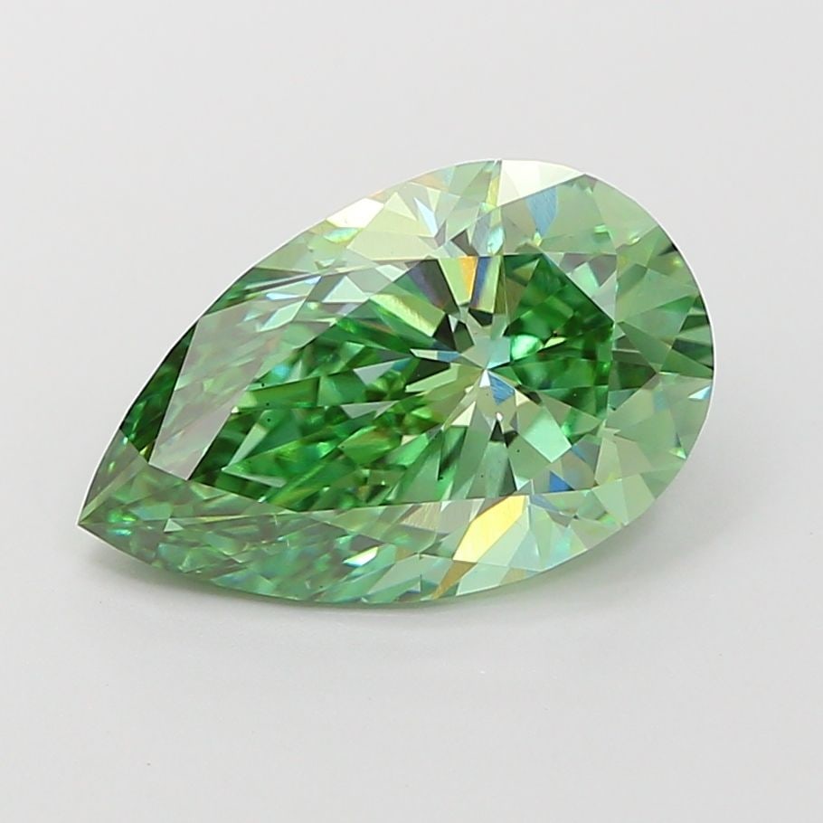 Loose Diamond - PEAR 3.05ct Fancy Vivid Green VS1: Loose Diamond - PEAR 3.05ct Fancy Vivid Green VS1 Source: This is a real non-mined Diamond that has been grown in a lab Shape: PEAR Carats: 3.05 Color: Fancy Vivid Green Certification: IGI Video: