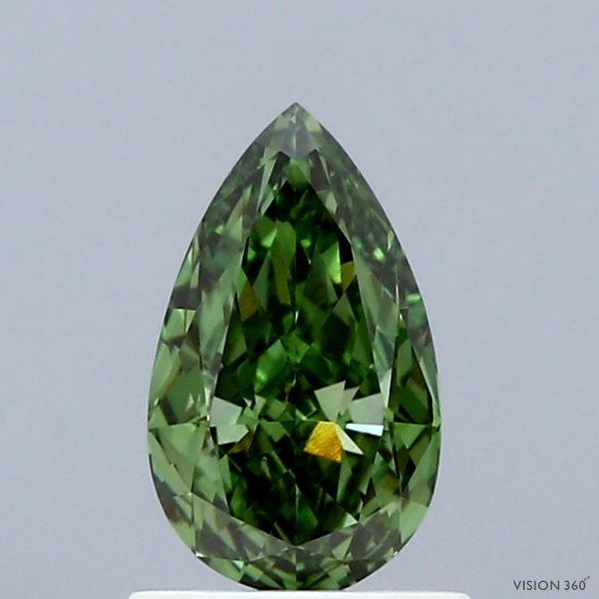 Loose Diamond - PEAR 1.01ct Fancy Vivid Green VS1: Loose Diamond - PEAR 1.01ct Fancy Vivid Green VS1 Source: This is a real non-mined Diamond that has been grown in a lab Shape: PEAR Carats: 1.01 Color: Fancy Vivid Green Certification: IGI Video: