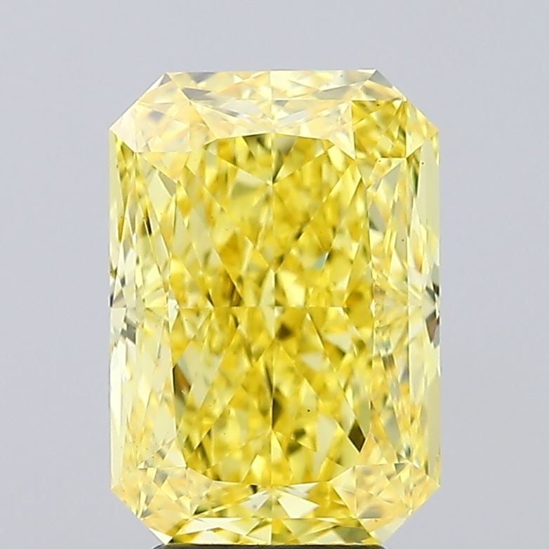 Loose Diamond - RADIANT 4.64ct Fancy Vivid Yellow VS1: Loose Diamond - RADIANT 4.64ct Fancy Vivid Yellow VS1 Source: This is a real non-mined Diamond that has been grown in a lab Shape: RADIANT Carats: 4.64 Color: Fancy Vivid Yellow Certification: IGI Vid