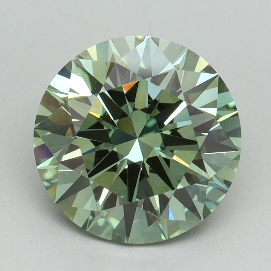 Ideal Loose Diamond - ROUND 3.01ct Fancy Vivid Green VVS2: Ideal Loose Diamond - ROUND 3.01ct Fancy Vivid Green VVS2 Source: This is a real non-mined Diamond that has been grown in a lab Shape: ROUND Carats: 3.01 Color: Fancy Vivid Green Certification: IGI Vi