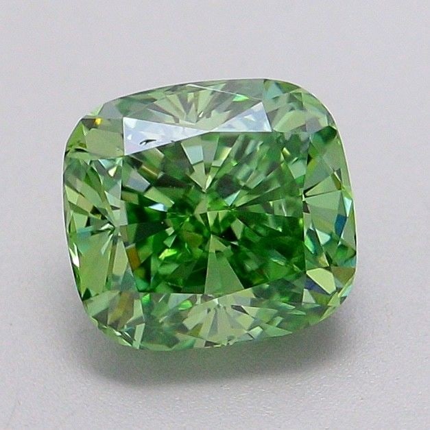 Loose Diamond - CUSHION MODIFIED 1.5ct Fancy Vivid Green VS2: Loose Diamond - CUSHION MODIFIED 1.5ct Fancy Vivid Green VS2 Source: This is a real non-mined Diamond that has been grown in a lab Shape: CUSHION MODIFIED Carats: 1.5 Color: Fancy Vivid Green Certific