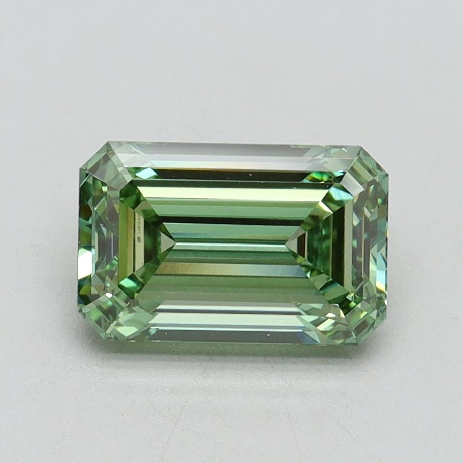 Loose Diamond - EMERALD 1.54ct Fancy Vivid Green VVS2: Loose Diamond - EMERALD 1.54ct Fancy Vivid Green VVS2 Source: This is a real non-mined Diamond that has been grown in a lab Shape: EMERALD Carats: 1.54 Color: Fancy Vivid Green Certification: IGI Vide