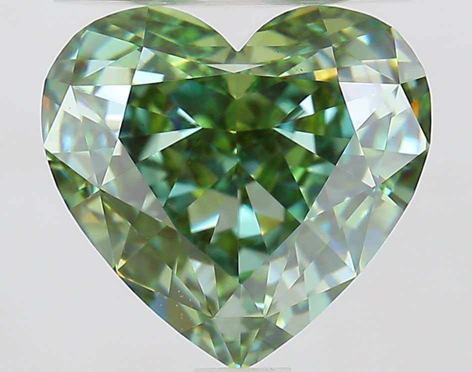 Loose Diamond - HEART 2.05ct Fancy Vivid Green VS1: Loose Diamond - HEART 2.05ct Fancy Vivid Green VS1 Source: This is a real non-mined Diamond that has been grown in a lab Shape: HEART Carats: 2.05 Color: Fancy Vivid Green Certification: IGI Video: