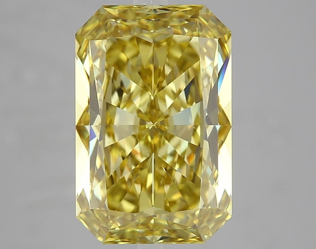 Loose Diamond - RADIANT 5.06ct Fancy Intense Yellow VS1: Loose Diamond - RADIANT 5.06ct Fancy Intense Yellow VS1 Source: This is a real non-mined Diamond that has been grown in a lab Shape: RADIANT Carats: 5.06 Color: Fancy Intense Yellow Certification: IGI