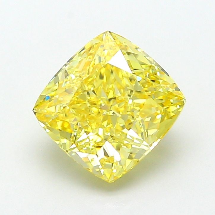 Loose Diamond - CUSHION MODIFIED 3.02ct Fancy Intense Yellow VVS2: Loose Diamond - CUSHION MODIFIED 3.02ct Fancy Intense Yellow VVS2 Source: This is a real non-mined Diamond that has been grown in a lab Shape: CUSHION MODIFIED Carats: 3.02 Color: Fancy Intense Yellow