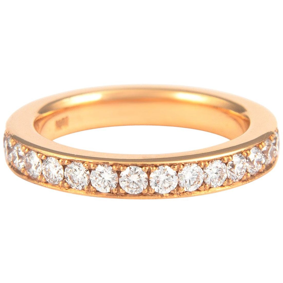 1.17 ct Diamond Eternity Ring 18k Rose Gold Size 6: 1.17 ct Diamond Eternity Ring 18k Rose Gold Size 6 Contemporary diamond eternity band or wedding ring featuring 28 round brilliant diamonds with a total weight of 1.17 ct, set in 18k rose gold. Full b