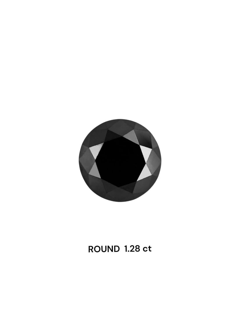 Loose Diamond - ROUND 1.28ct Black: Loose Diamond - ROUND 1.28ct Black Source: Natural Shape: ROUND Carats: 1.28 Color: Black Certification: IGI Video: