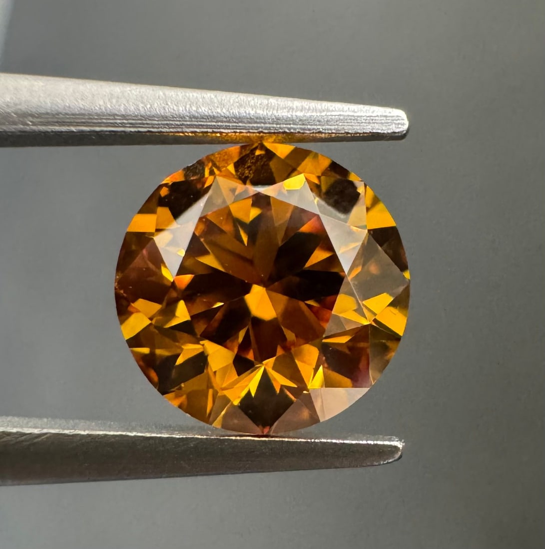 Loose Diamond - ROUND 0.74ct Fancy Deep Brownish Yellowish Orange VS2 (1 of 1)