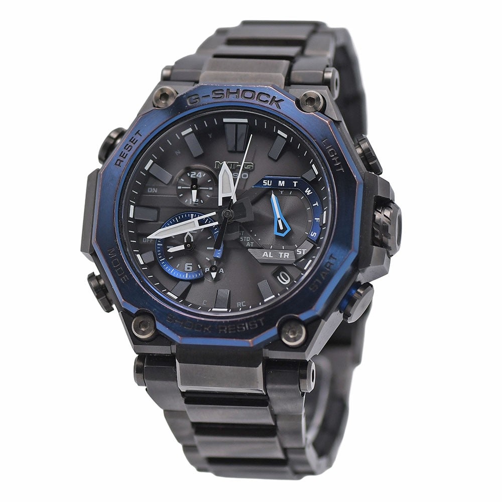 CASIO MTG-B2000B MT-G men's wristwatch Tough Solar black blue dial: CASIO MTG-B2000B MT-G men's wristwatch Tough Solar black blue dial men's wristwatch from the CASIO G-SHOCK MT-G MTG-B2000 series. This MTG-B2000B model features a black and blue dial and a Tough Solar