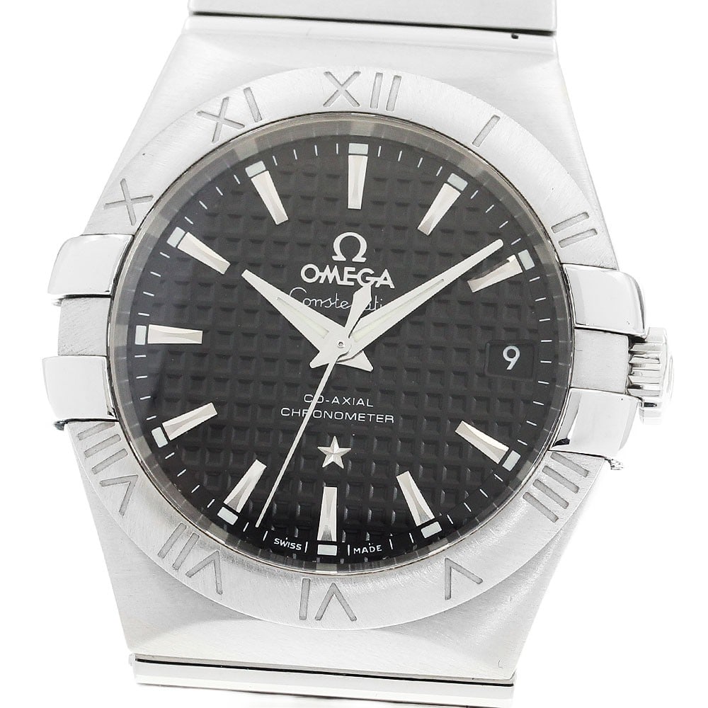 Omega Constellation Automatic Chronometer Mens Watch Ref 123.10.35.20.01.002: Omega Constellation Automatic Chronometer Mens Watch Ref 123.10.35.20.01.002 Omega Constellation Co-Axial Chronometer automatic wristwatch for men with a black dial, stainless steel case, and stainles