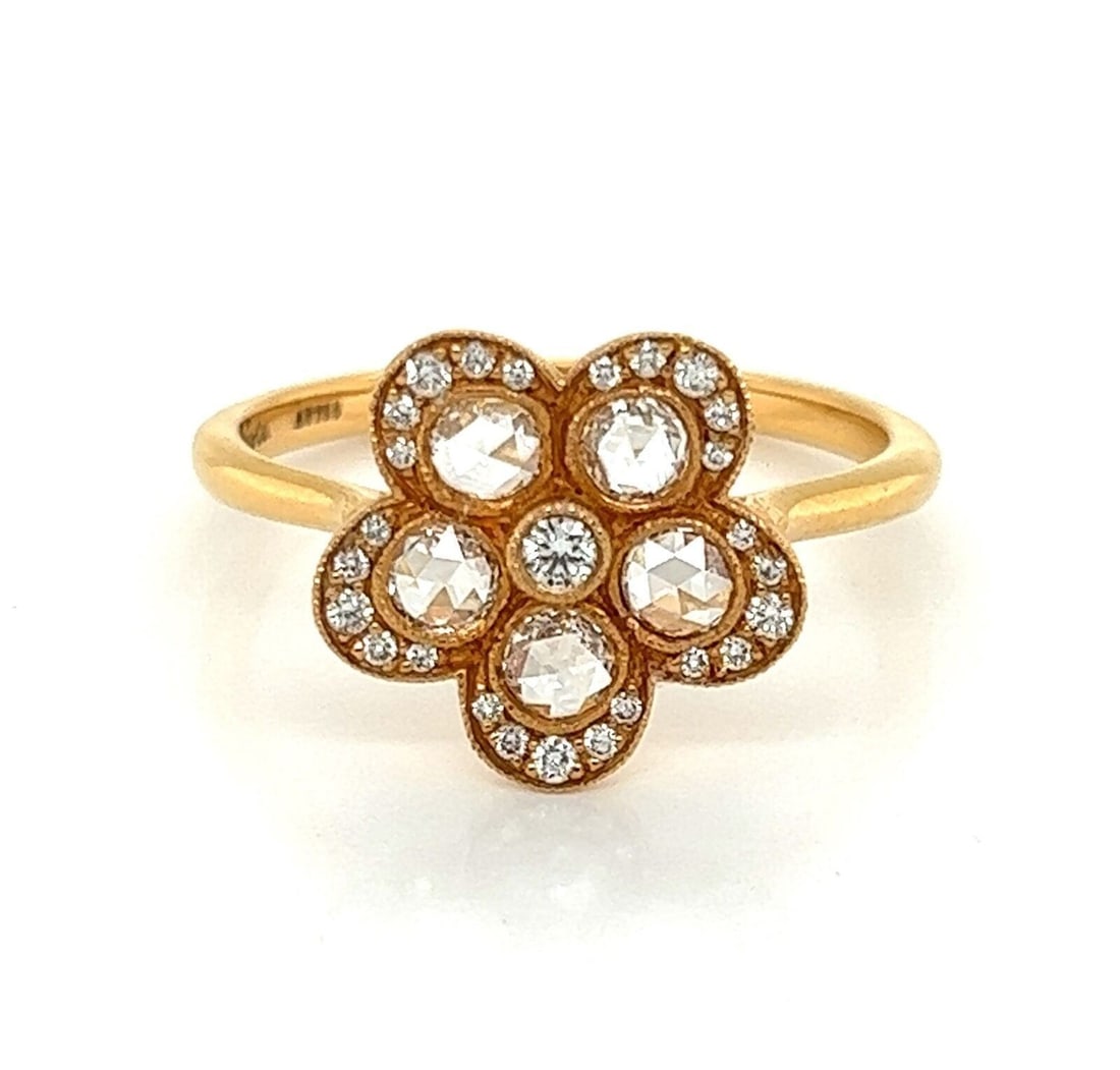 Tiffany & Co. Enchant Diamond Ring in 18k Rose Gold Size 8: Tiffany & Co. Enchant Diamond Ring in 18k Rose Gold Size 8 Pre-owned Tiffany & Co. Enchant ring in 18k rose gold with a sculptural design accented by round natural diamonds. Signed and hallmarked, thi
