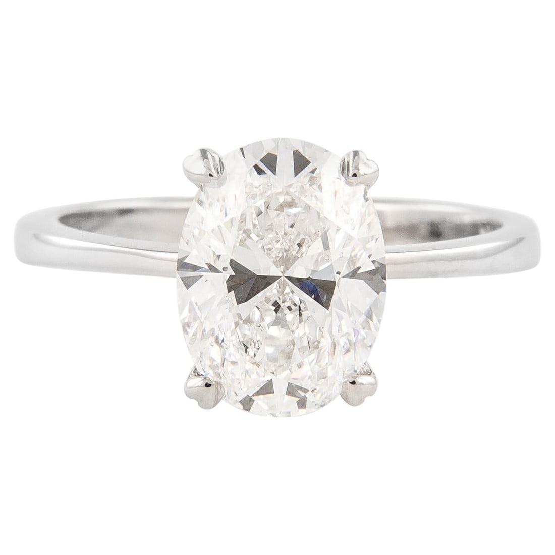 14k White Gold Solitaire Engagement Ring 2.61ct Oval Diamond GIA D SI1 (1 of 6)