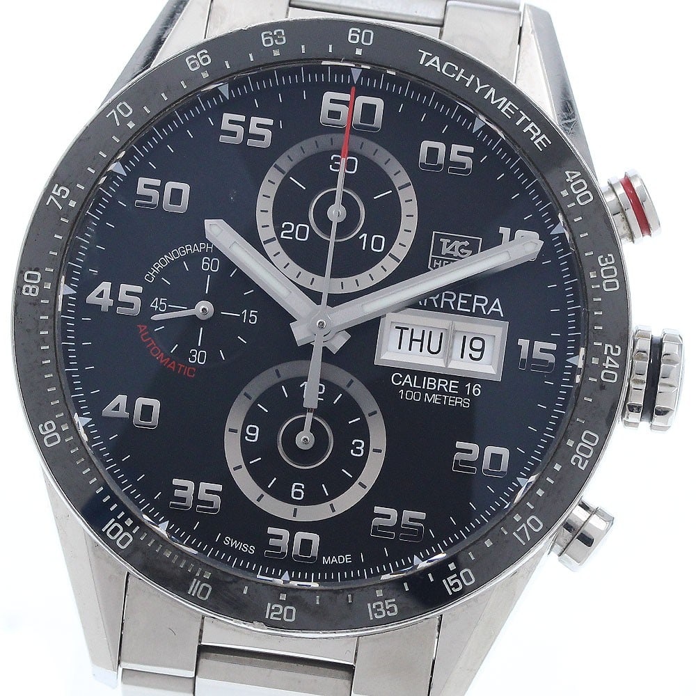 TAG Heuer Carrera Calibre 16 Chronograph Automatic Mens Wristwatch CV2A1R.BA0799: TAG Heuer Carrera Calibre 16 Chronograph Automatic Mens Wristwatch CV2A1R.BA0799 TAG Heuer Carrera Calibre 16 chronograph men's wristwatch with a black dial, automatic movement, and stainless steel ca