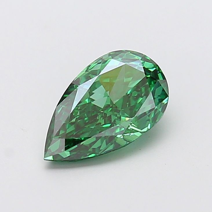 Loose Diamond - PEAR 2.07ct Fancy Vivid Green VVS1: Loose Diamond - PEAR 2.07ct Fancy Vivid Green VVS1 Source: This is a real non-mined Diamond that has been grown in a lab Shape: PEAR Carats: 2.07 Color: Fancy Vivid Green Certification: IGI The Diamon