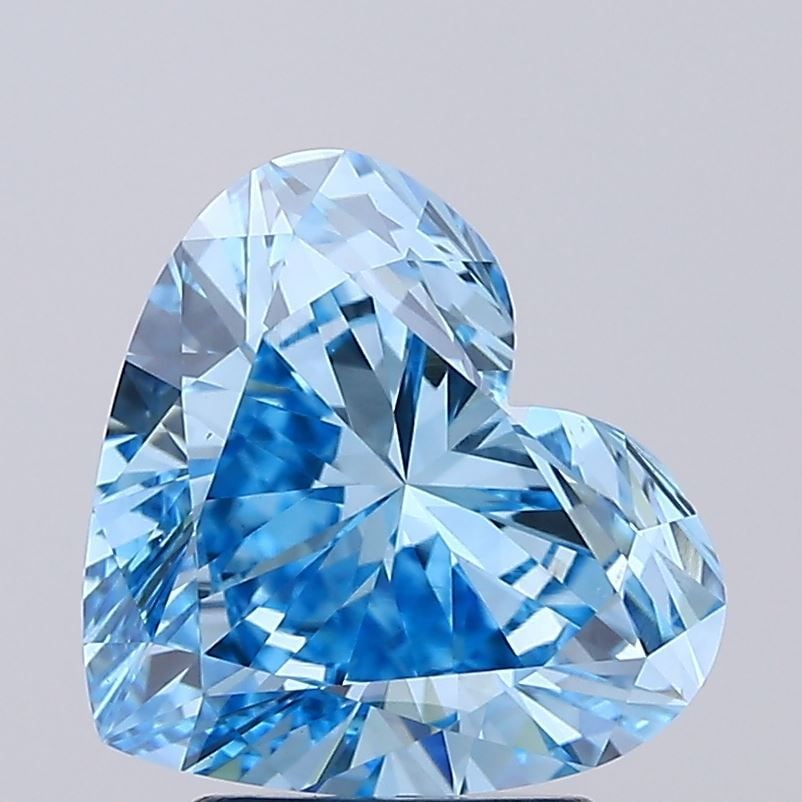 Loose Diamond - HEART 3.02ct Fancy Vivid Blue VS1: Loose Diamond - HEART 3.02ct Fancy Vivid Blue VS1 Source: This is a real non-mined Diamond that has been grown in a lab Shape: HEART Carats: 3.02 Color: Fancy Vivid Blue Certification: IGI Video: