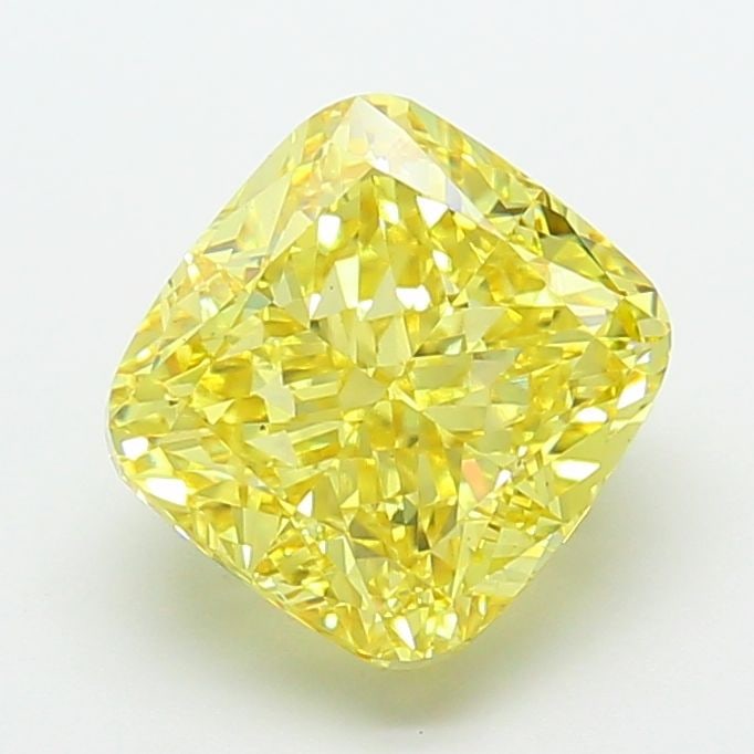 Loose Diamond - CUSHION MODIFIED 5.02ct Fancy Vivid Yellow VS1: Loose Diamond - CUSHION MODIFIED 5.02ct Fancy Vivid Yellow VS1 Source: This is a real non-mined Diamond that has been grown in a lab Shape: CUSHION MODIFIED Carats: 5.02 Color: Fancy Vivid Yellow Cert