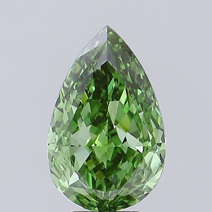 Loose Diamond - PEAR 3.73ct Fancy Vivid Green VS1: Loose Diamond - PEAR 3.73ct Fancy Vivid Green VS1 Source: This is a real non-mined Diamond that has been grown in a lab Shape: PEAR Carats: 3.73 Color: Fancy Vivid Green Certification: IGI Video: