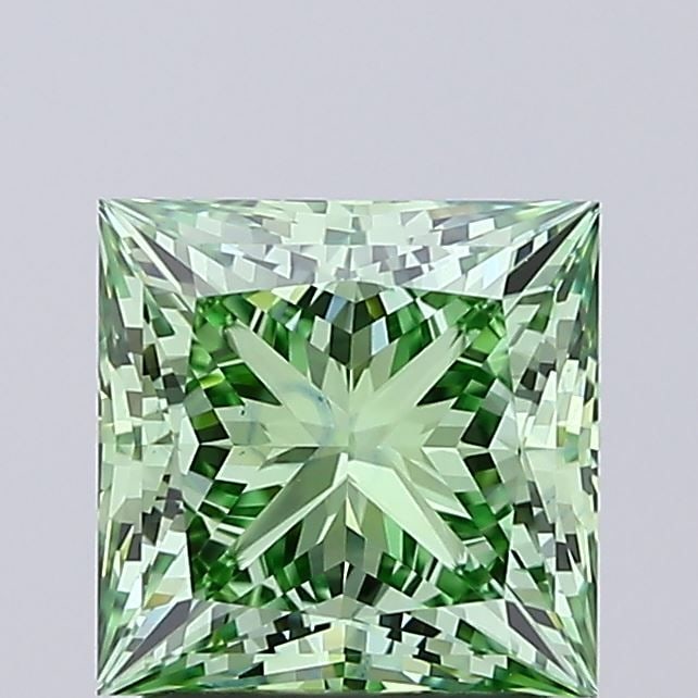 Loose Diamond - PRINCESS 2.02ct Fancy Vivid Green VVS1: Loose Diamond - PRINCESS 2.02ct Fancy Vivid Green VVS1 Source: This is a real non-mined Diamond that has been grown in a lab Shape: PRINCESS Carats: 2.02 Color: Fancy Vivid Green Certification: IGI Vi