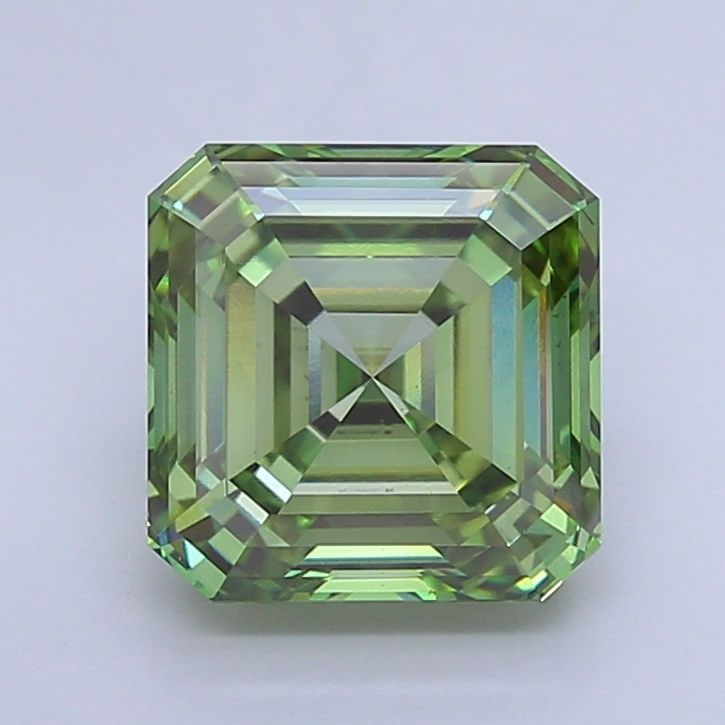 Loose Diamond - ASSCHER 4.74ct Fancy Vivid Green VS1: Loose Diamond - ASSCHER 4.74ct Fancy Vivid Green VS1 Source: This is a real non-mined Diamond that has been grown in a lab Shape: ASSCHER Carats: 4.74 Color: Fancy Vivid Green Certification: IGI Video