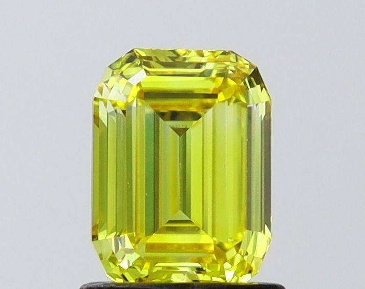 Loose Diamond - EMERALD 1.15ct Fancy Vivid Yellow VS1: Loose Diamond - EMERALD 1.15ct Fancy Vivid Yellow VS1 Source: This is a real non-mined Diamond that has been grown in a lab Shape: EMERALD Carats: 1.15 Color: Fancy Vivid Yellow Certification: IGI Vid