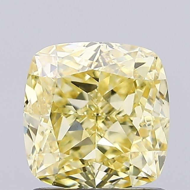Loose Diamond - CUSHION MODIFIED 1.32ct Fancy Intense Yellow VS1: Loose Diamond - CUSHION MODIFIED 1.32ct Fancy Intense Yellow VS1 Source: This is a real non-mined Diamond that has been grown in a lab Shape: CUSHION MODIFIED Carats: 1.32 Color: Fancy Intense Yellow 