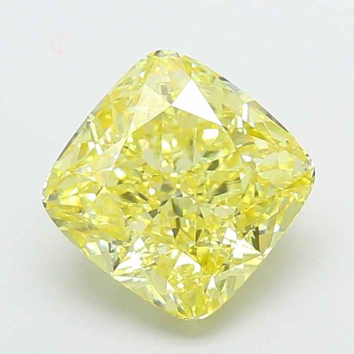 Loose Diamond - CUSHION MODIFIED 5.03ct Fancy Intense Yellow VS1: Loose Diamond - CUSHION MODIFIED 5.03ct Fancy Intense Yellow VS1 Source: This is a real non-mined Diamond that has been grown in a lab Shape: CUSHION MODIFIED Carats: 5.03 Color: Fancy Intense Yellow 
