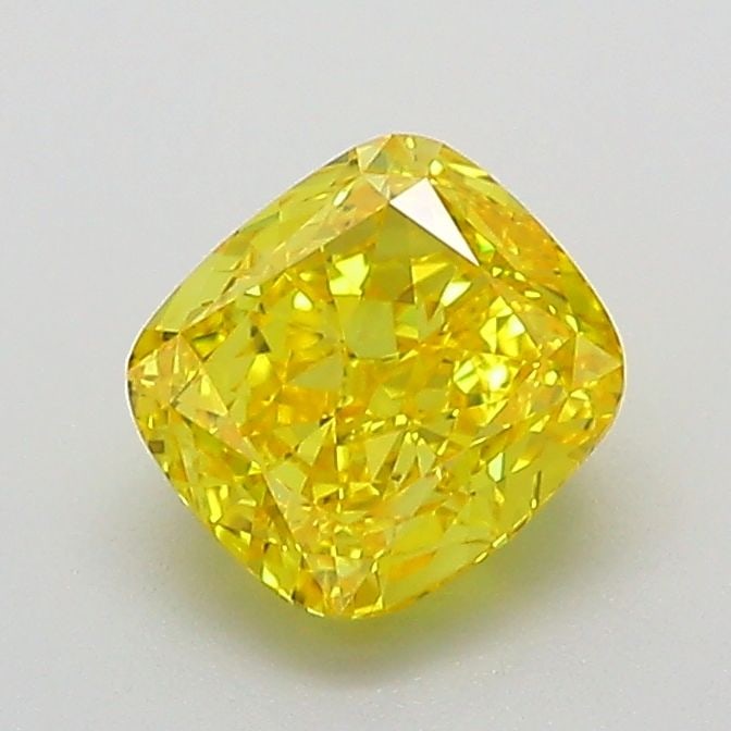 Loose Diamond - CUSHION MODIFIED 1.02ct Fancy Vivid Yellow VS1: Loose Diamond - CUSHION MODIFIED 1.02ct Fancy Vivid Yellow VS1 Source: This is a real non-mined Diamond that has been grown in a lab Shape: CUSHION MODIFIED Carats: 1.02 Color: Fancy Vivid Yellow Cert