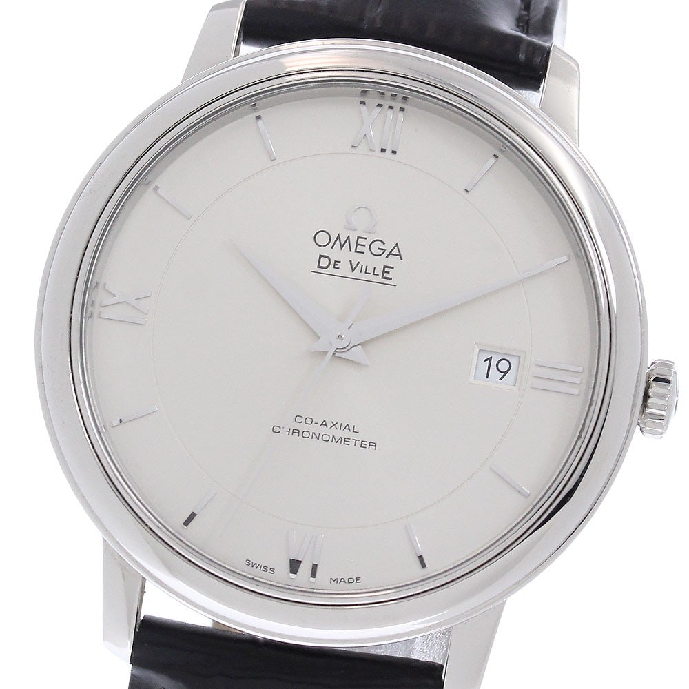 OMEGA De Ville Prestige Co-Axial Automatic Date Watch Ref 424.13.40.20.02.001: OMEGA De Ville Prestige Co-Axial Automatic Date Watch Ref 424.13.40.20.02.001 Omega De Ville Prestige Co-Axial wristwatch with automatic movement and date function. This men's watch features a silver 
