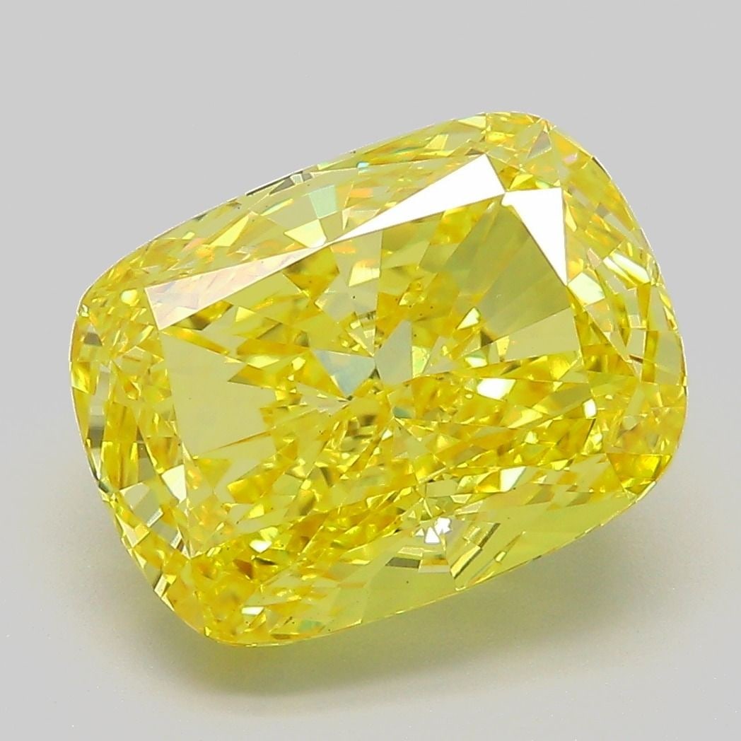 Loose Diamond - CUSHION MODIFIED 6.07ct Fancy Vivid Yellow VS2: Loose Diamond - CUSHION MODIFIED 6.07ct Fancy Vivid Yellow VS2 Source: This is a real non-mined Diamond that has been grown in a lab Shape: CUSHION MODIFIED Carats: 6.07 Color: Fancy Vivid Yellow Cert