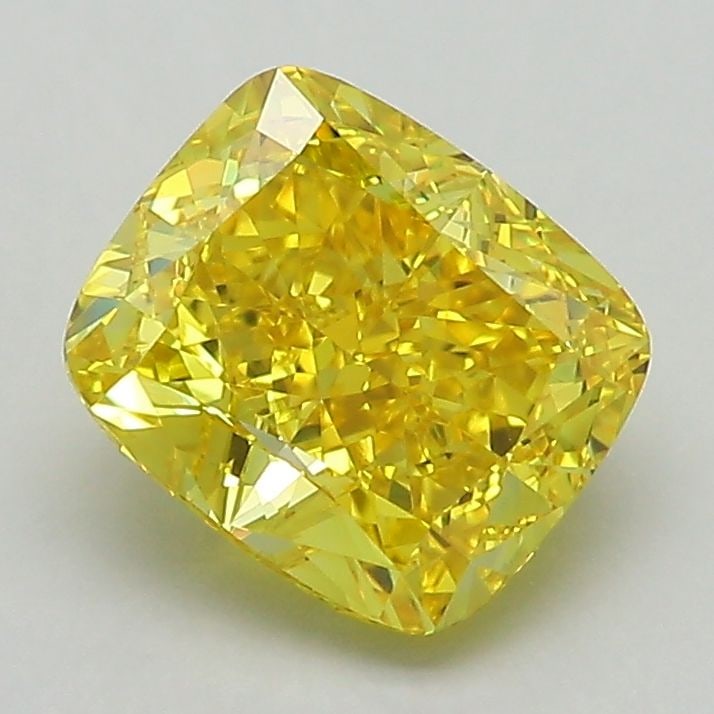 Loose Diamond - CUSHION MODIFIED 2.03ct Fancy Vivid Yellow VVS2: Loose Diamond - CUSHION MODIFIED 2.03ct Fancy Vivid Yellow VVS2 Source: This is a real non-mined Diamond that has been grown in a lab Shape: CUSHION MODIFIED Carats: 2.03 Color: Fancy Vivid Yellow Cer