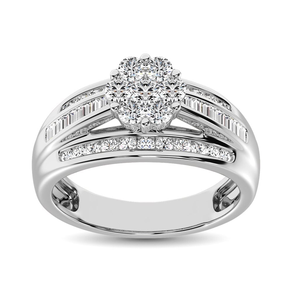10K White Gold 1 5/8 Ct.Tw. Diamond Engagement Invisible Ring: 10K White Gold 1 5/8 Ct.Tw. Diamond Engagement Invisible Ring This Diamond Engagement Ring Crafted In 10K White Gold And Set With A Glittering Array Of Diamonds 1 5/8 Ct.Tw. 10k White Gold Stone Color